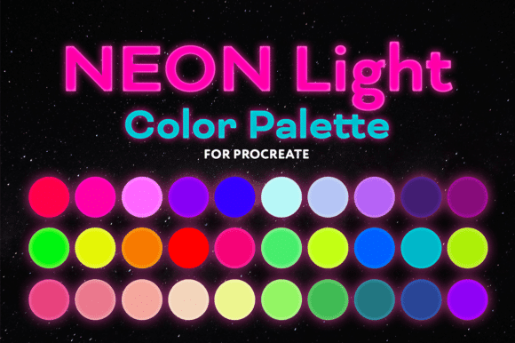Neon Light Color Palette Procreate