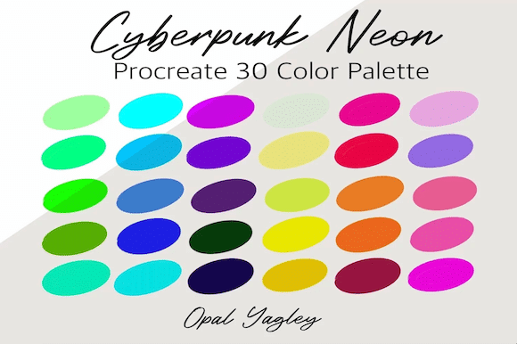 Cyberpunk Neon Procreate Color Palette