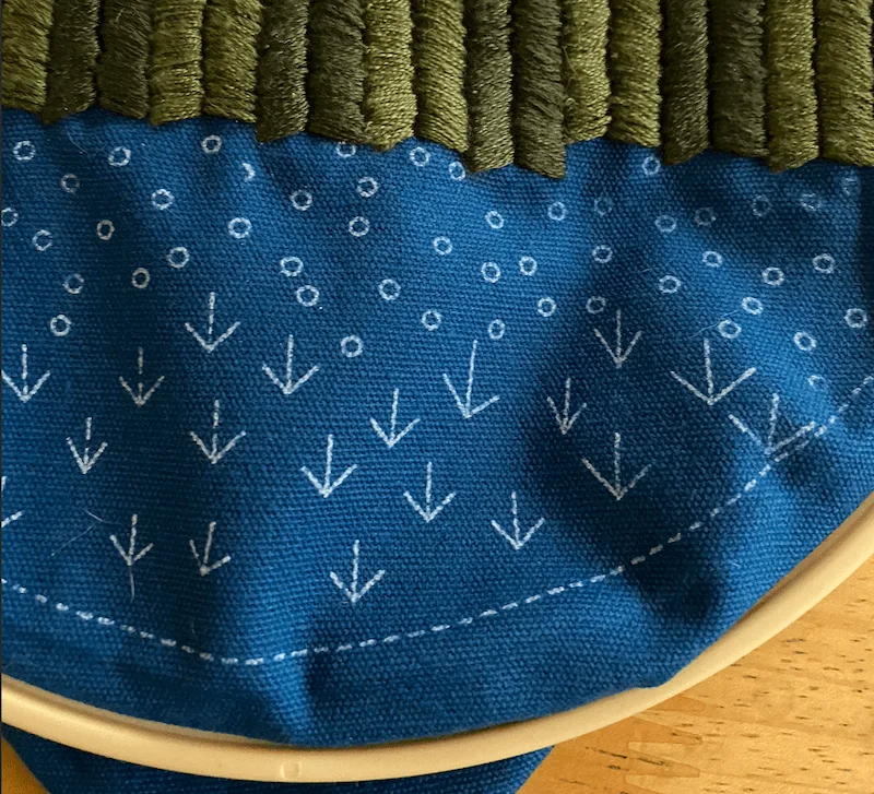 loose fabric in embroidery hoop