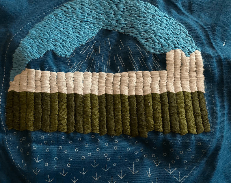 mountain embroidery project