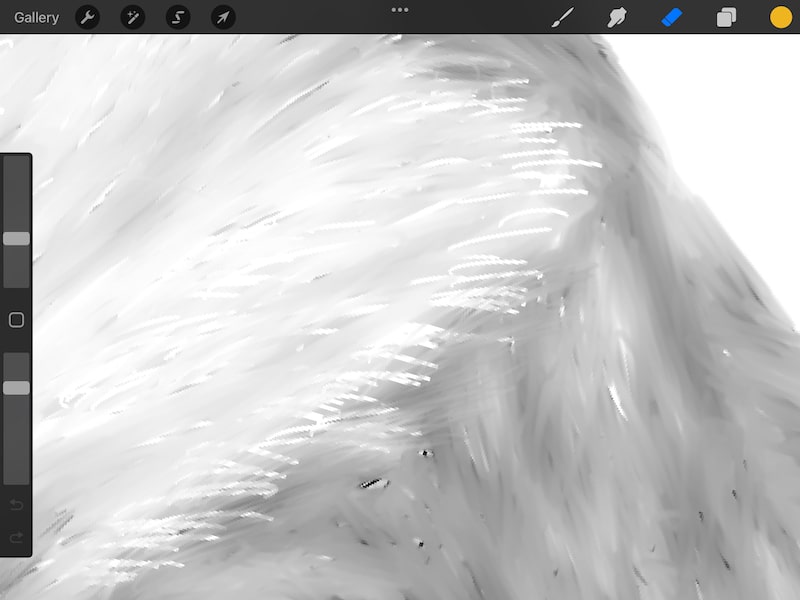 procreate zooming in to use the eraser