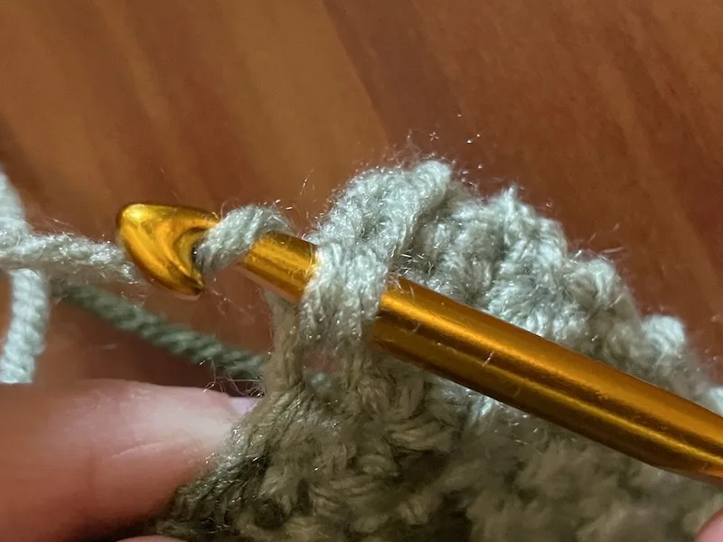 crochet yarn over with hook