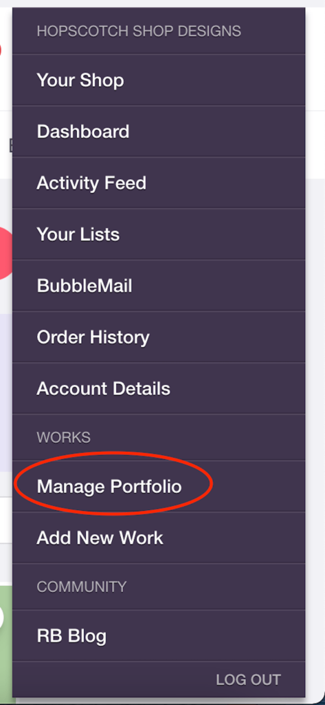 redbubble manage portfolio
