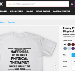 teepublic physical therapy listing