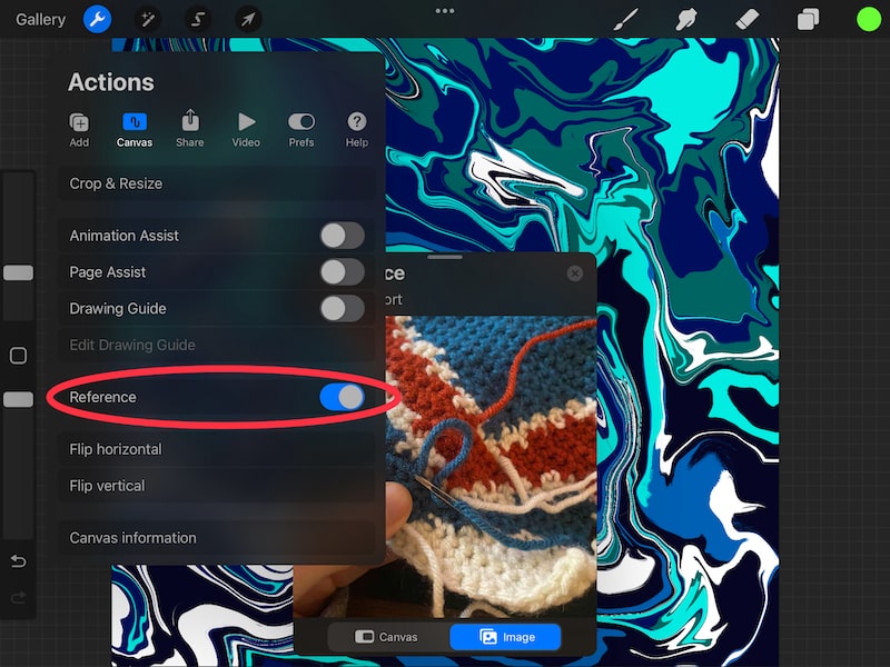 procreate reference feature
