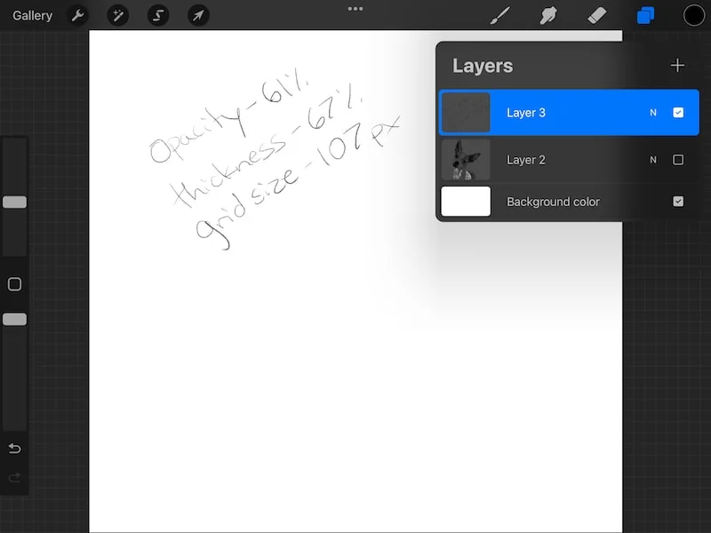 Sketch50 Tip 2: Adding a Grid in Procreate 