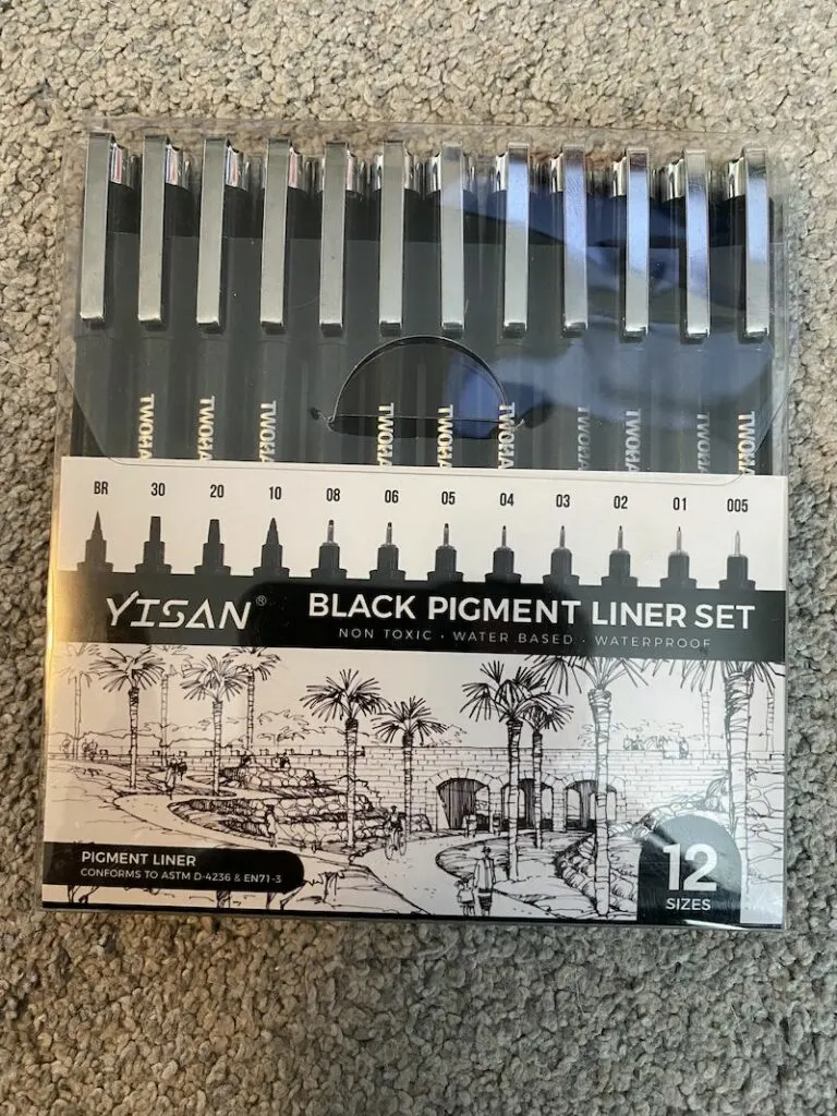 YiSan Set of 12 Micro-Pens, Fineliner Ink Pens, Black Drawing Pen