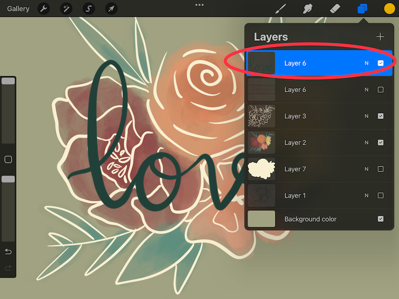 procreate layers top layer