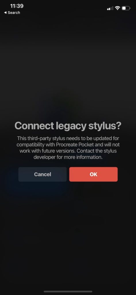 procreate pocket connect legacy stylus