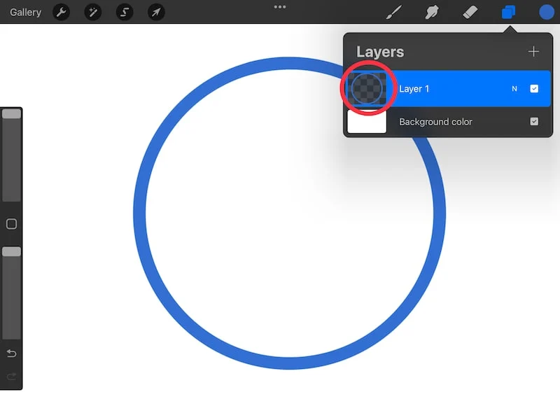 procreate alpha lock in layer thumbnail