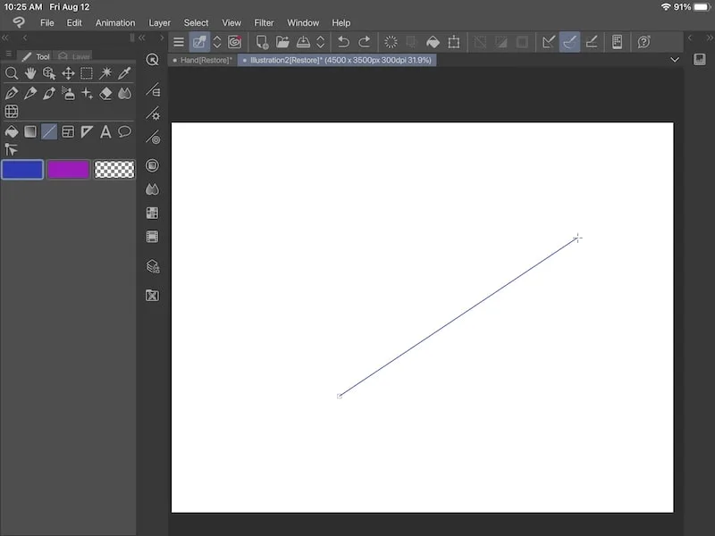 clip studio paint draw line with figure tool