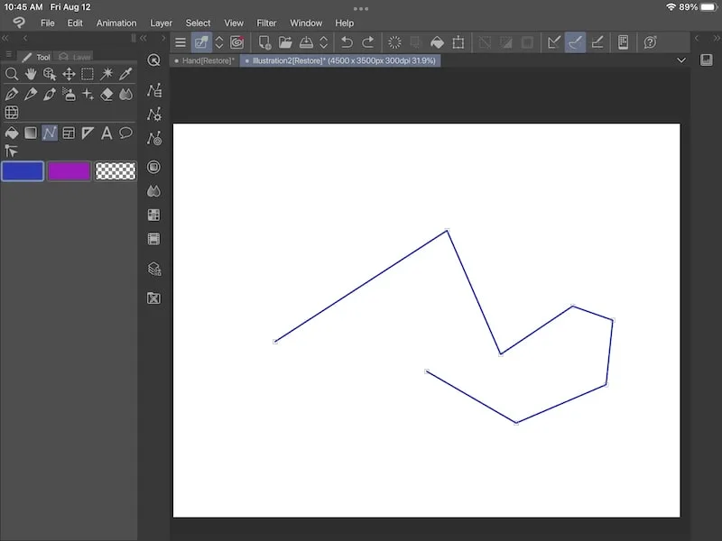 clip studio paint making of polyline in figure tool