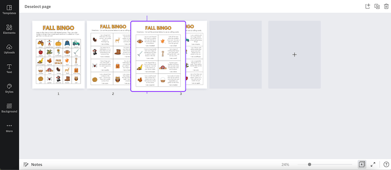 canva grid view rearranging pages
