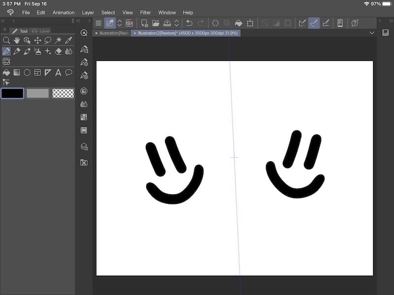 clip studio paint smiley face line symmetry