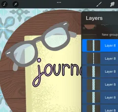 procreate layer group with layers selected