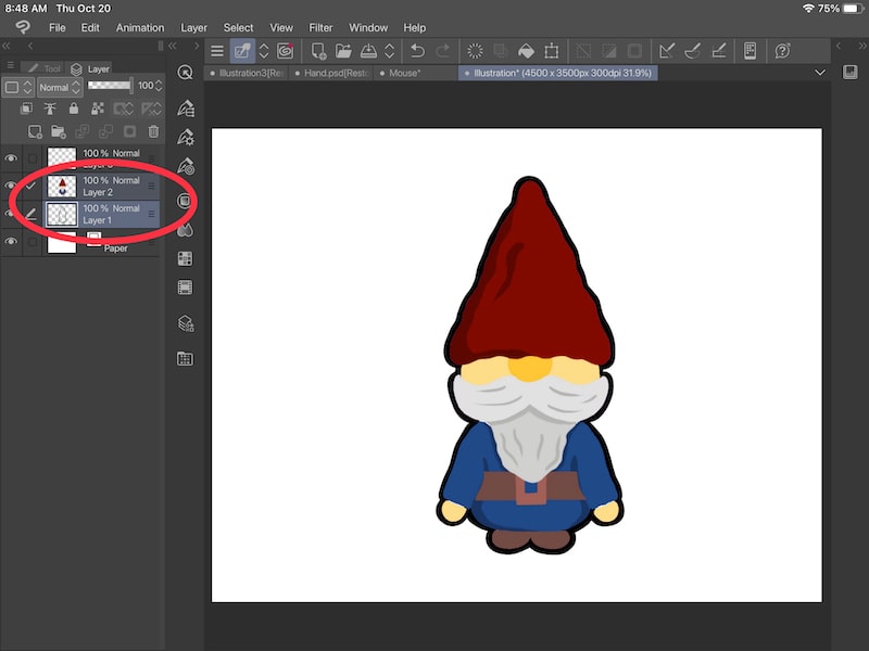 clip studio paint multiple layers selected
