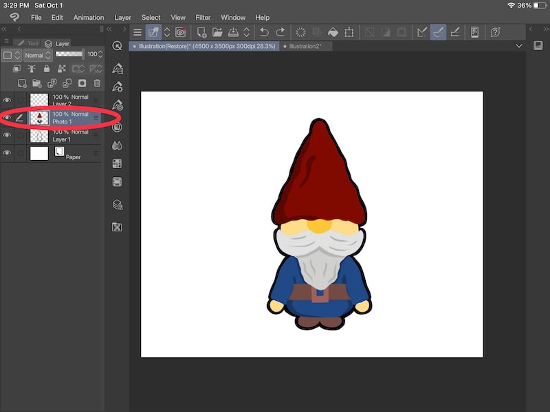clip studio paint selected layer