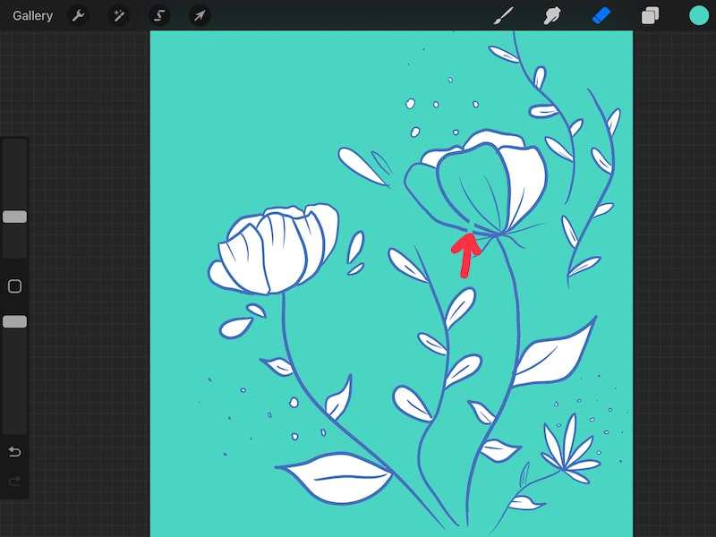 procreate dragging and dropping with open outline