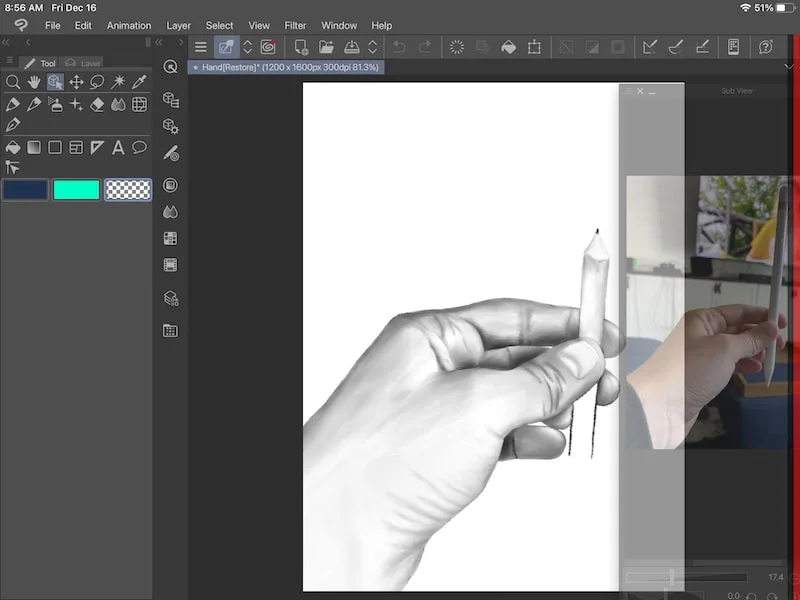 clip studio paint move subview to the side