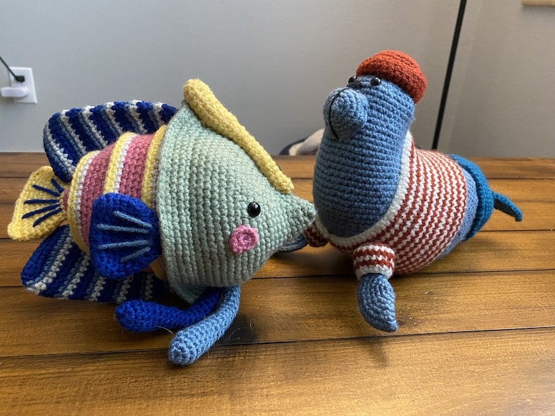 crochet fish and seal