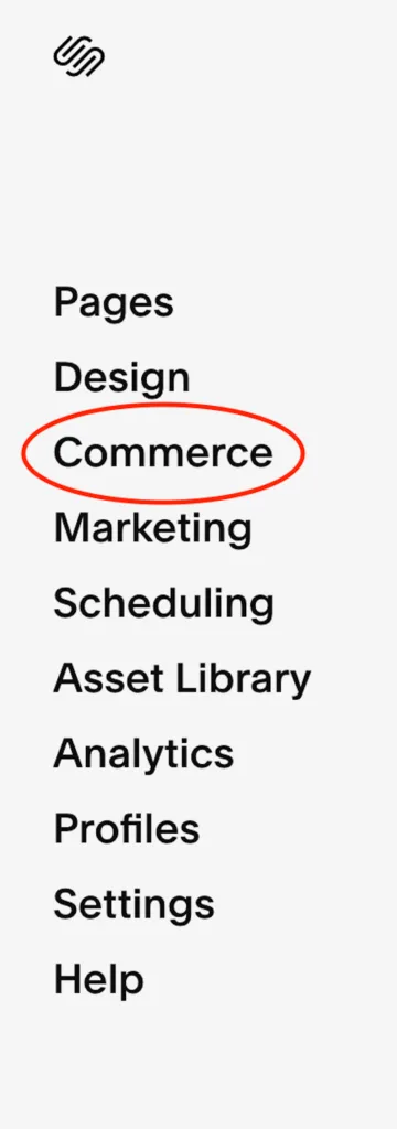 squarespace commerce option
