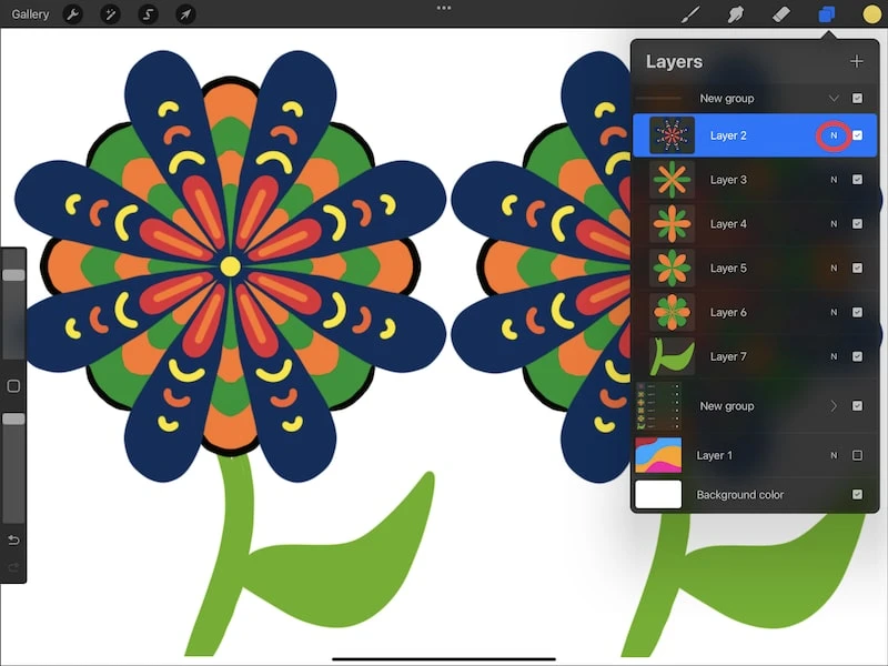 procreate blend mode normal blend mode icon flower drawing