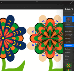 procreate blend modes flower drawing example