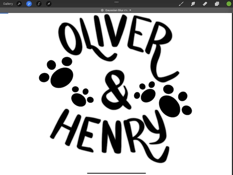 procreate oliver and henry gaussian blur layer