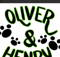 procreate oliver and henry outline lettering