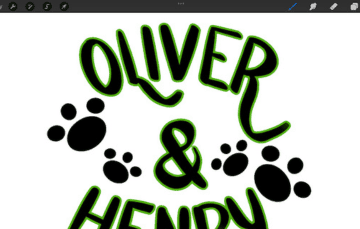 procreate oliver and henry outline lettering