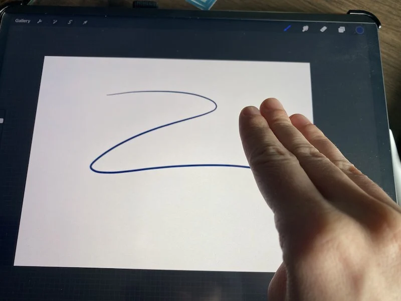 procreate gesture and shortcut clearing layer with scrub