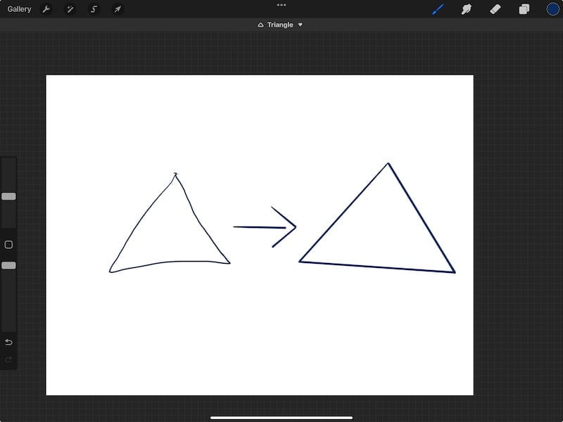 procreate quickshape gesture and shortcut hold down for perfect shape.