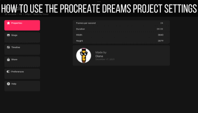 How to Use the Procreate Dreams Project Settings